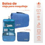 Cosmetiquera Neceser Organizador Maquillaje Para Equipaje Azul Claro