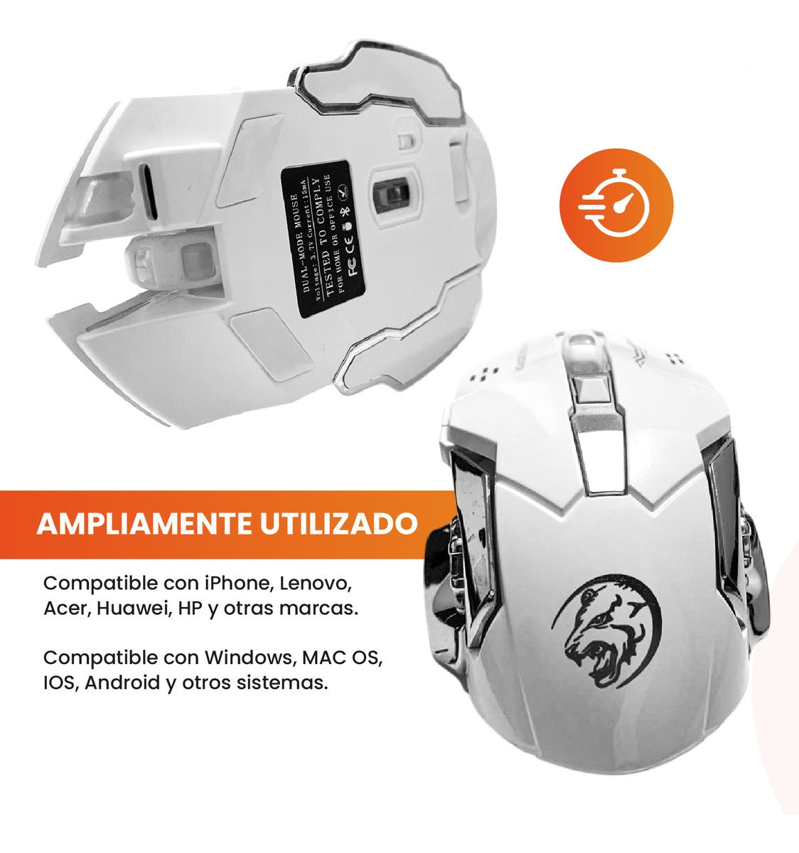 Mouse Gamer Inalambrico 6 Botones 2 En 1 Bluetooth Receptor Usb Con Luces Rgb