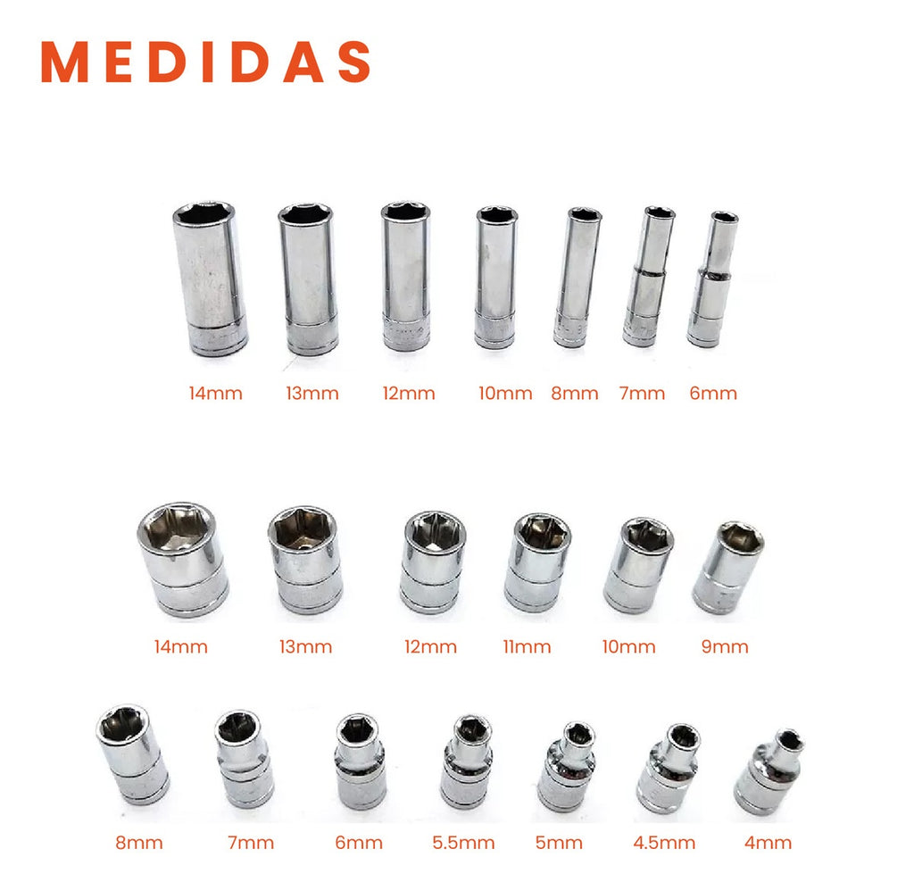 Juego De Rachet 53 Piezas Chrome Vanadium Con Estuche Innovo