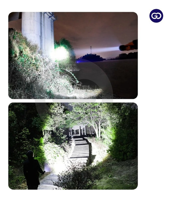 Linterna Tactica Led Recargable Panel Solar Y Usb Enfoque