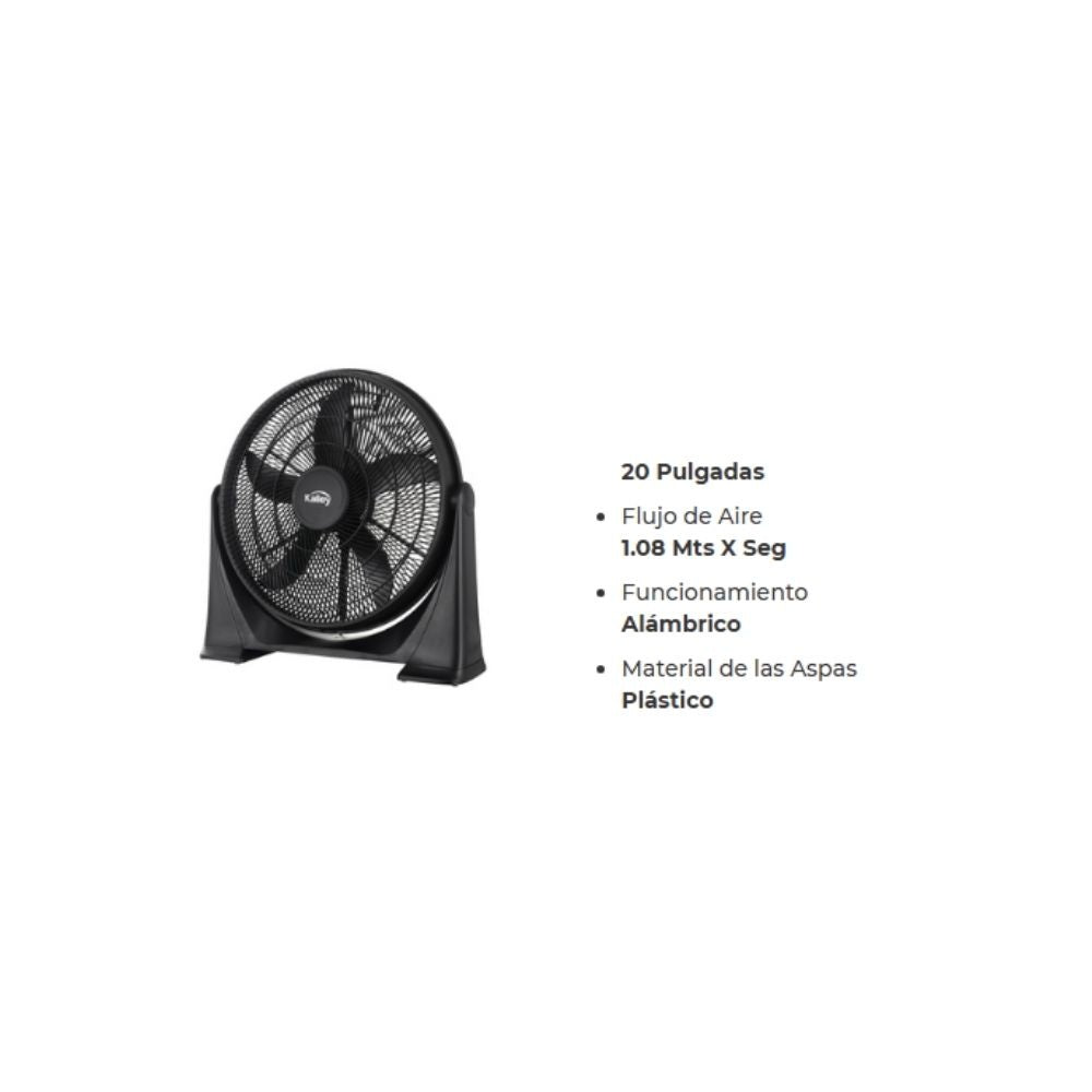 Ventilador Kalley Turbo 20" De Piso Potente 100W Con 3 Velocidades