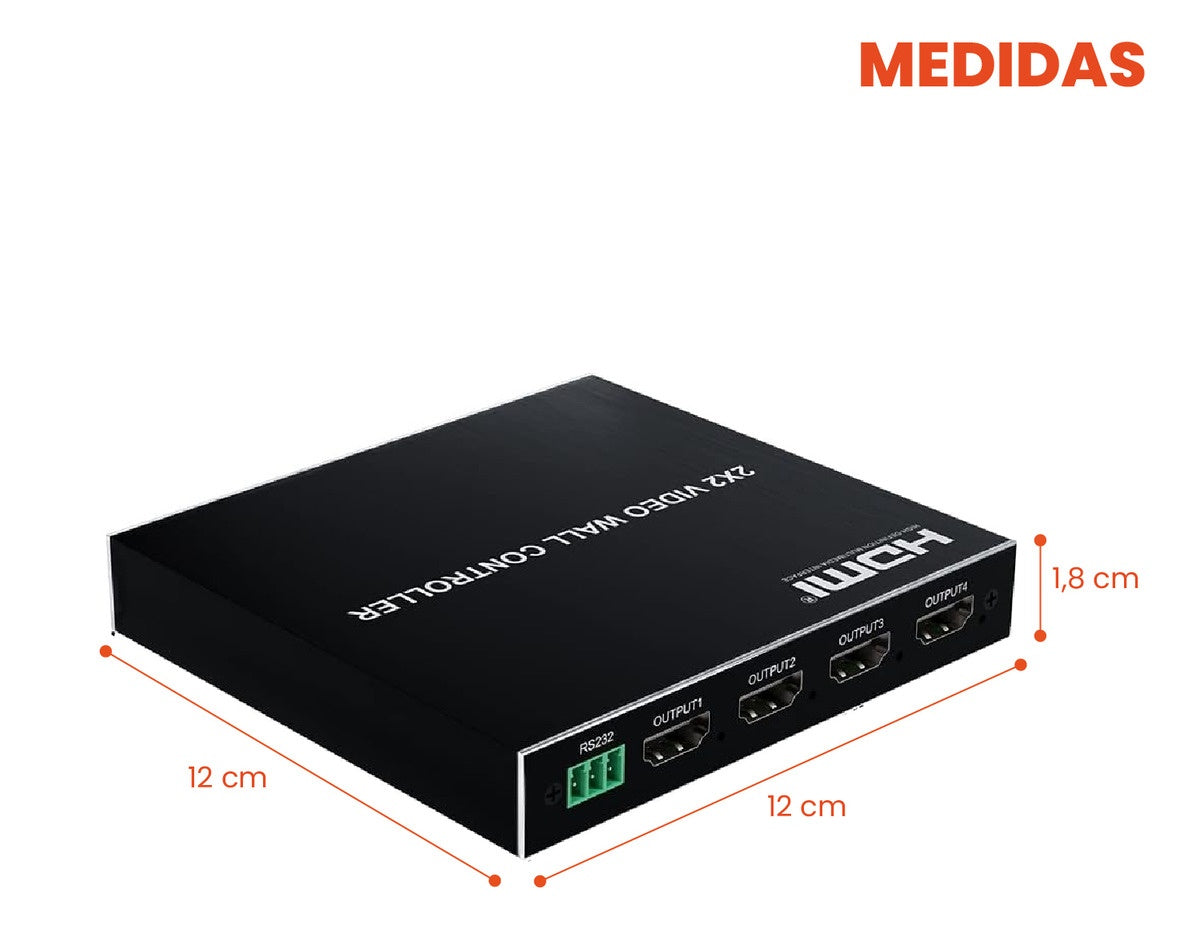 Video Controlador Hdmi 2X2 Para Tv 4K Multiplicador 4 Pantallas