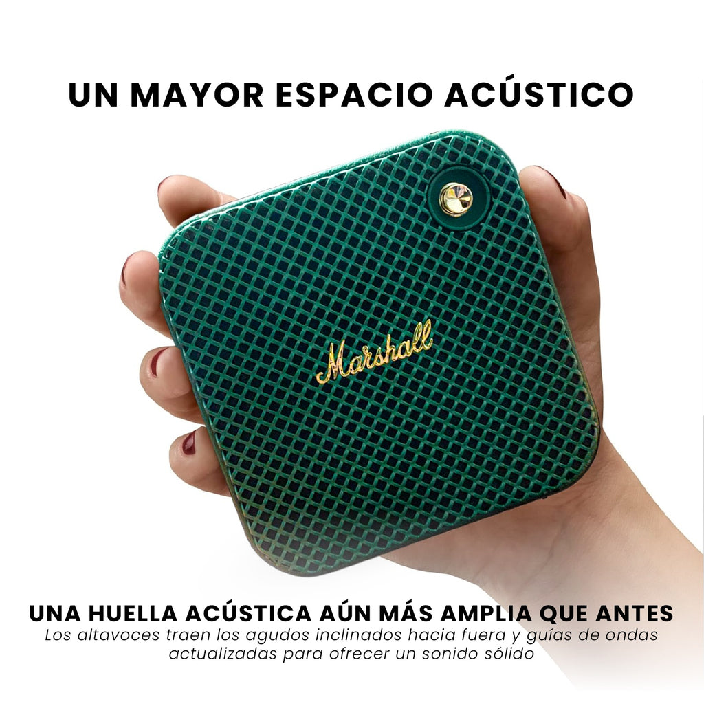 Parlante Bluetooth Sonido Potente Usb Mp3 Fm Portable Tono Verde Marshall