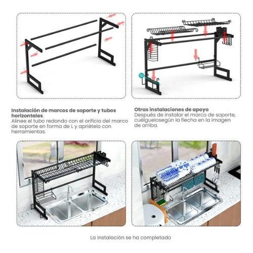 Platero Organizador De Loza Escurridor Metalico Ahorrador