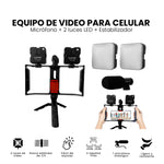 Soporte Profesional Making Crear Contenido Microfono Luz Led Rgb Estabilizador Ideal Tiktoks Youtube Instagram