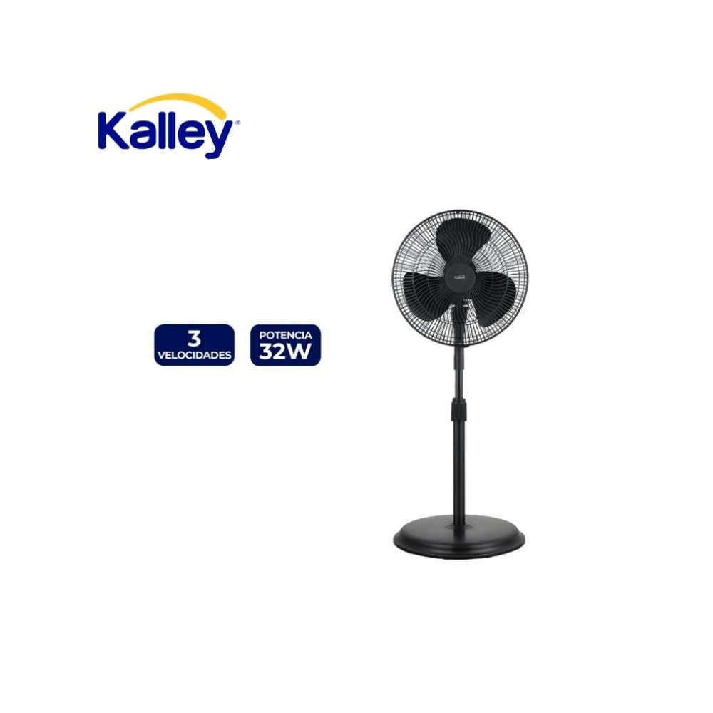 Ventilador De Pedestal Kalley 16" 32W - 3 Velocidades, Altura Ajustable