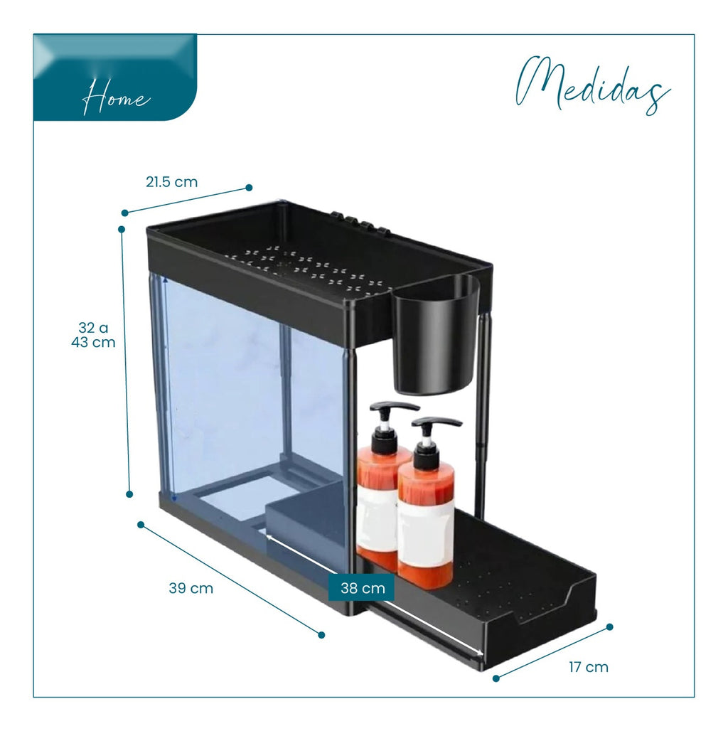 Organizador Multifuncional Para Hogar 2 Niveles Bano Cocina Innovo Home