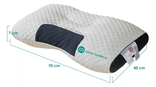 Duo Combo Almohada Semi Ortopedica Cervical + Cobija Termica Ovejera 180 X 240 Azul