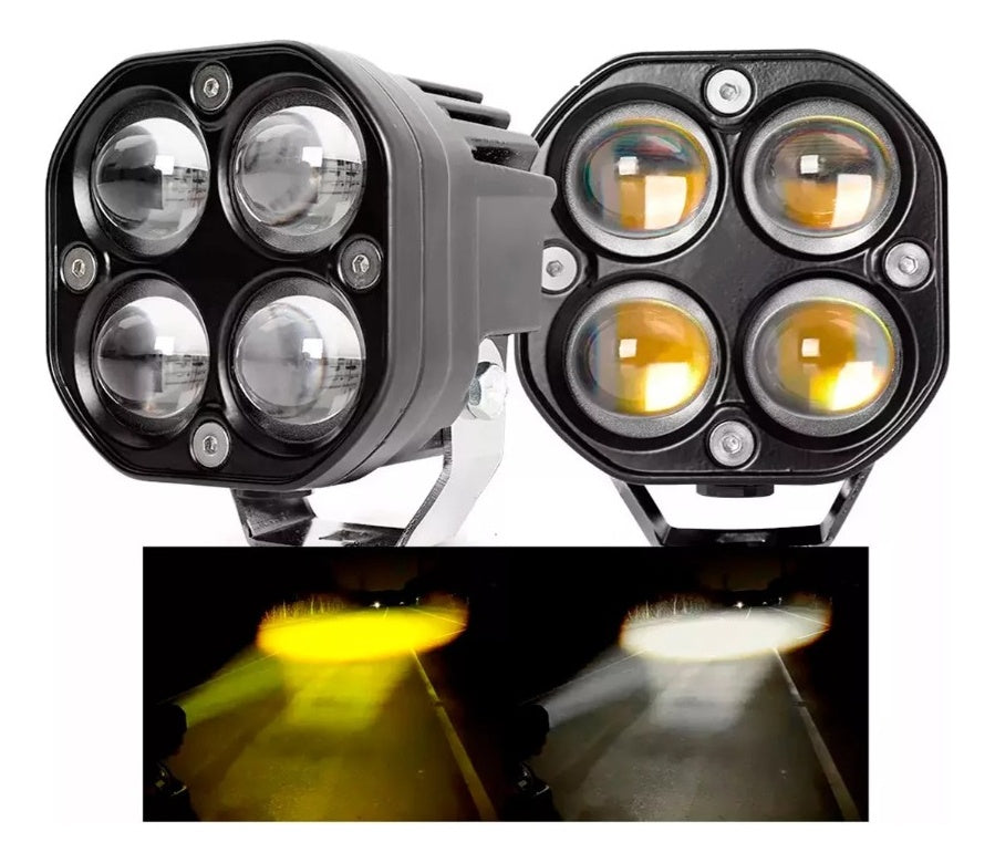 Exploradoras Turbo Led Antiniebla Bicolor 20000Lm Carro/Moto