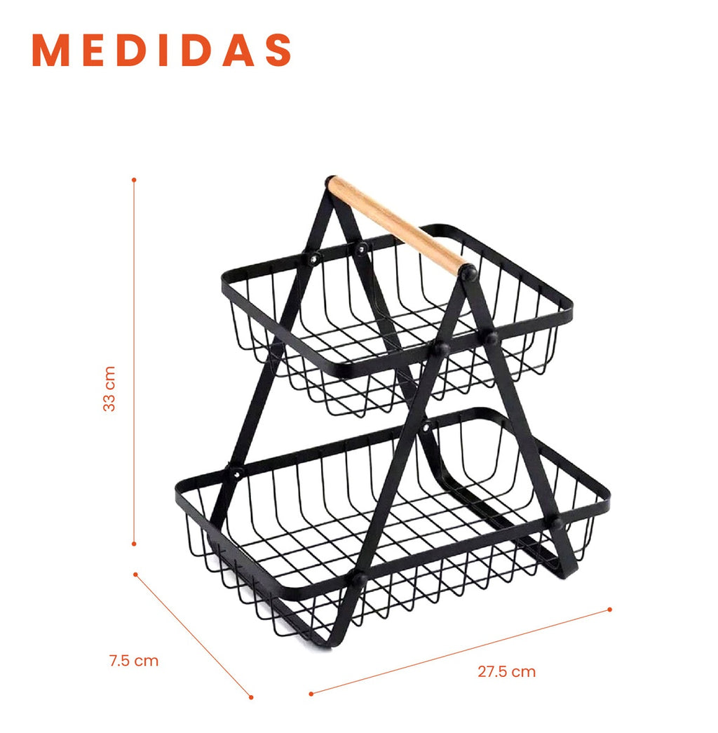 Organizador De Frutas Verduras Alimentos Frutero 2 Niveles Innovo Home