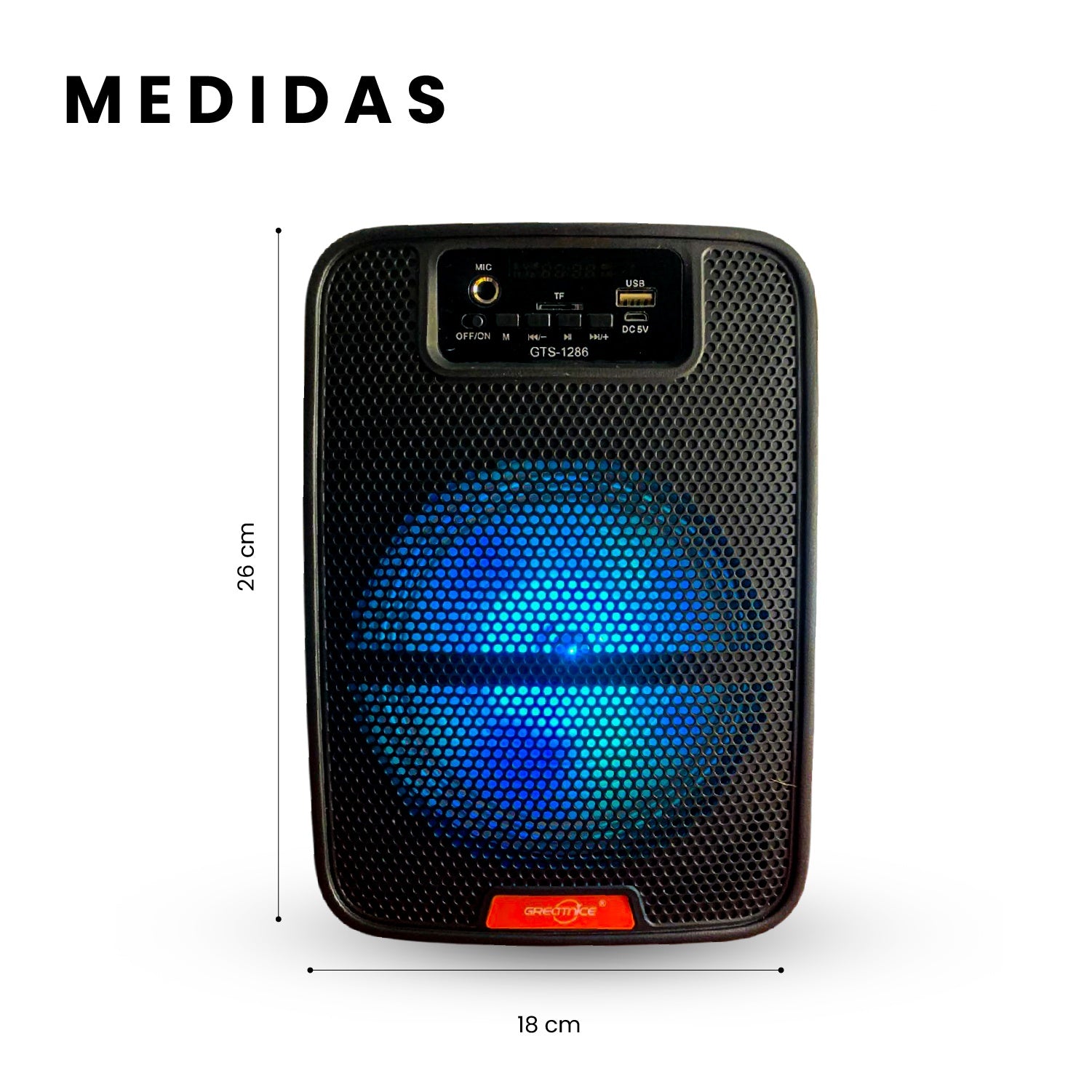 Parlante Cabina 6.5 Pulgadas Sonido Con Microfono Luces Led Recargable 100W Pmpo