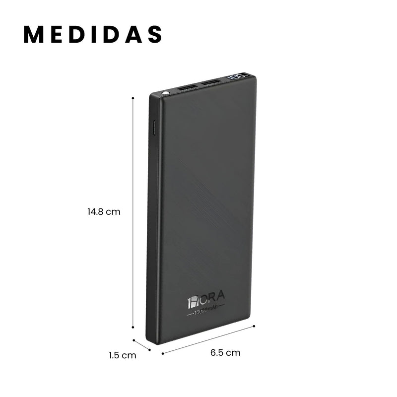 Power Bank 10000Mah + Soporte Celular Plegable Carga Rapida Led Usb-C