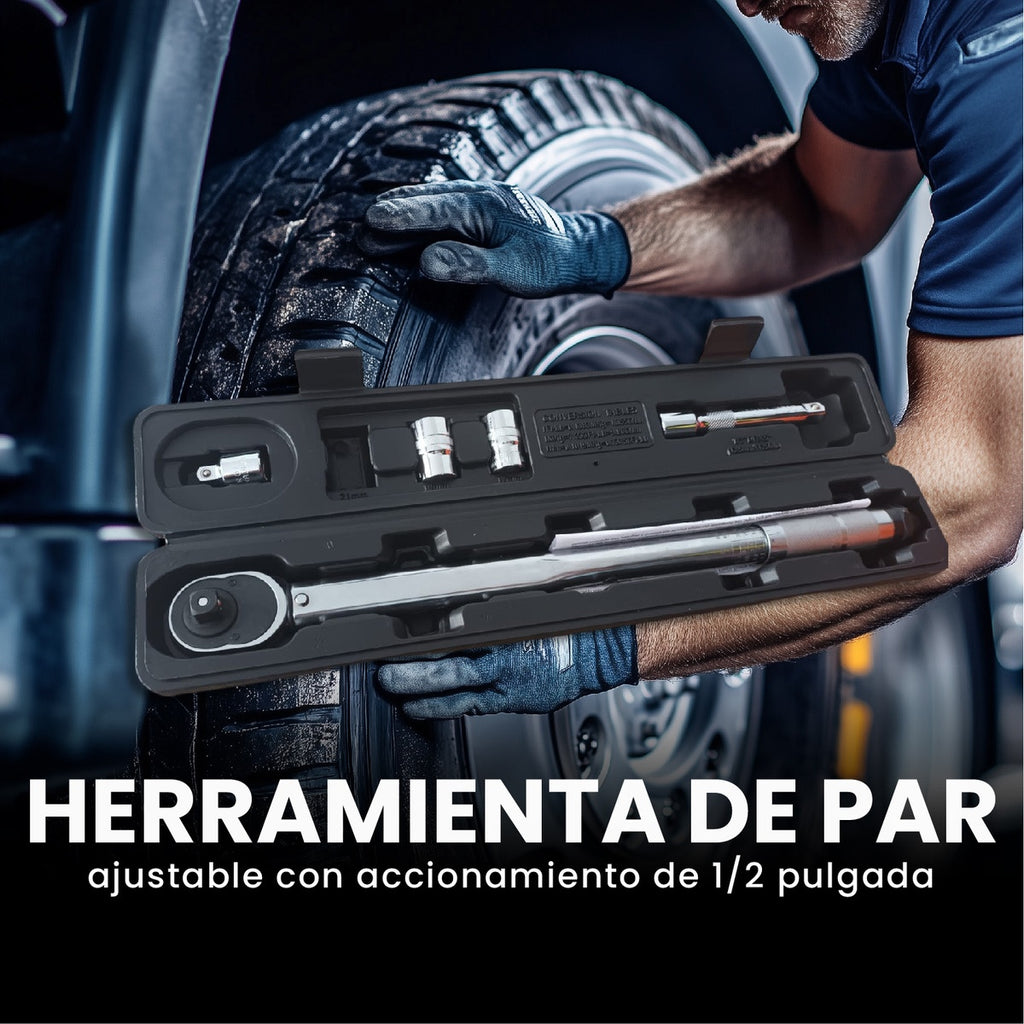 Llave De Torque Con Estuche Herramienta Profesional 1/2 Pulgada 28 A 210Mm