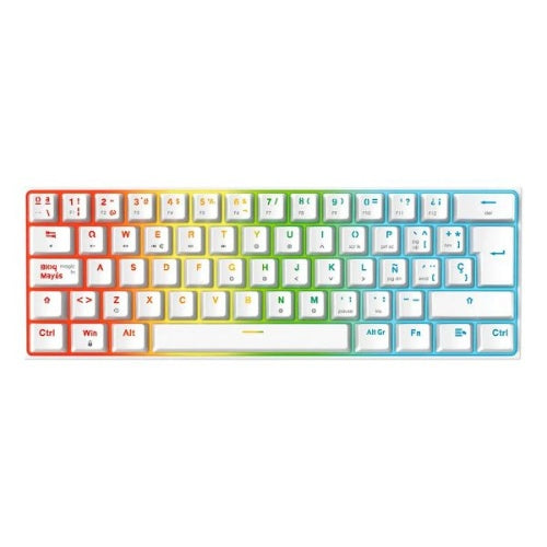 Teclado Gamer Mecanico Fantech Maxfit 61 Blanco Profesional