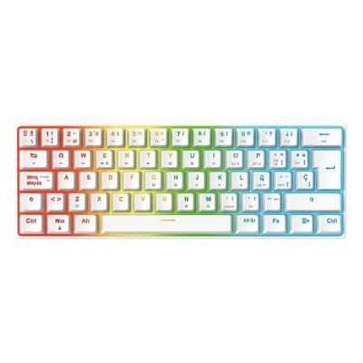 Teclado Gamer Mecanico Fantech Maxfit 61 Blanco Profesional