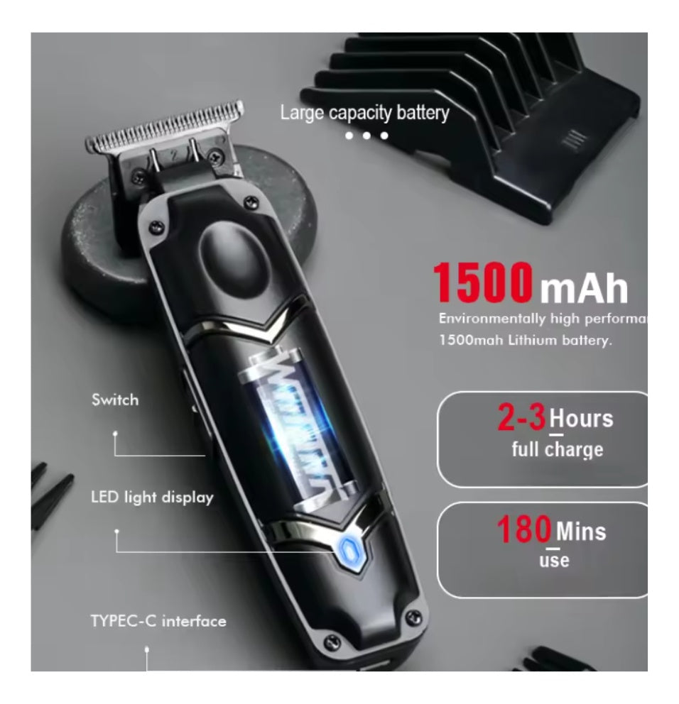 Maquina Patillera Afeitadora Profesional Con Guias Recargable + Obsequio