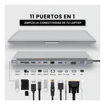 Multipuertos Hub 11 En 1 Con Soporte Plegable Para Laptop Portatil