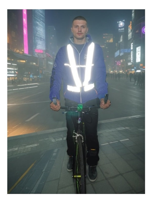 Chaleco Reflectivo Seguridad Motociclistas Alto Brillo Elastico