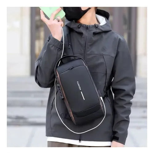 Bolso Manos Libres Mini Morral Hombre Tipo Pechera Antirrobo