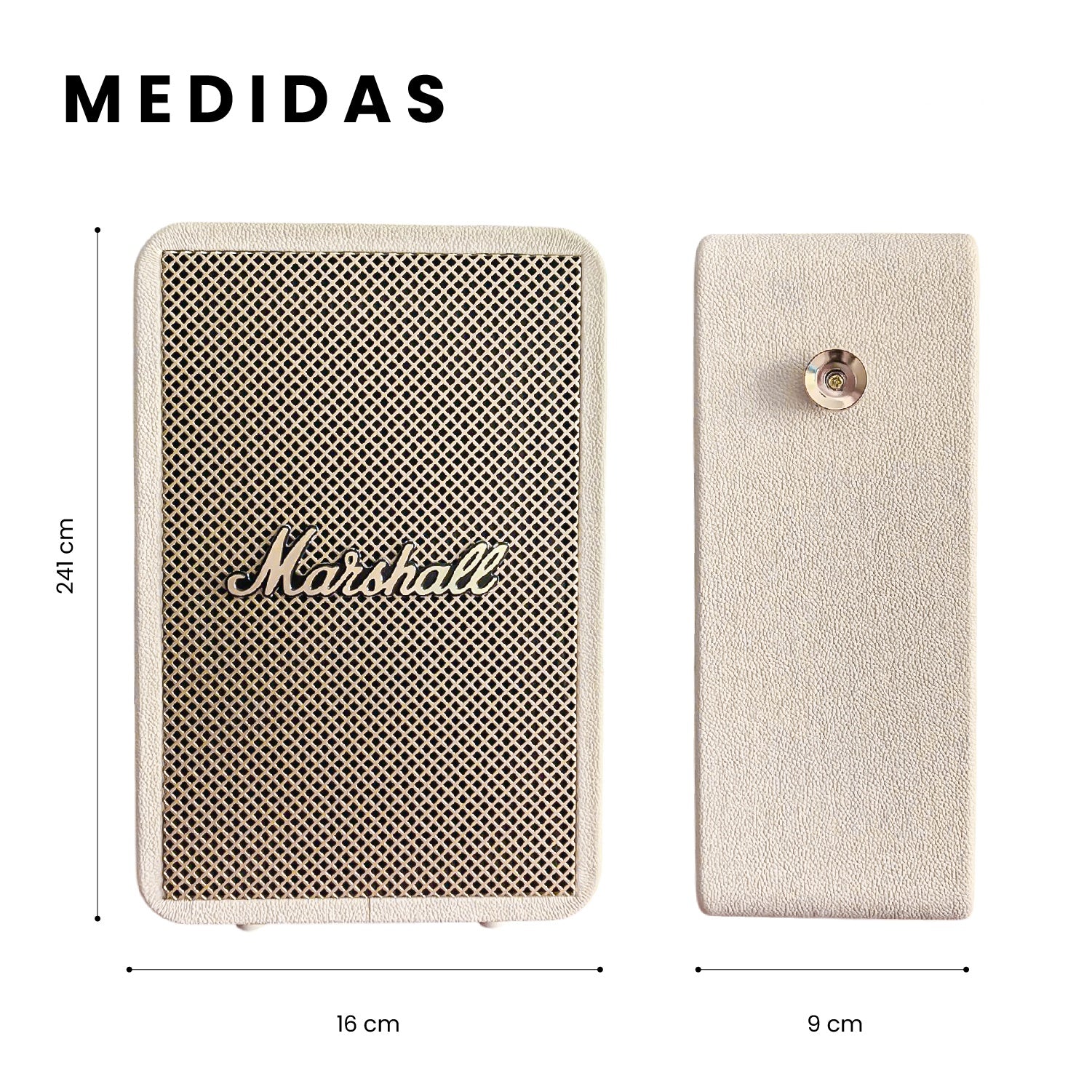 Parlante Retro Bluetooth Estilo Marshall Beige Potente Clasico Replica 1.1