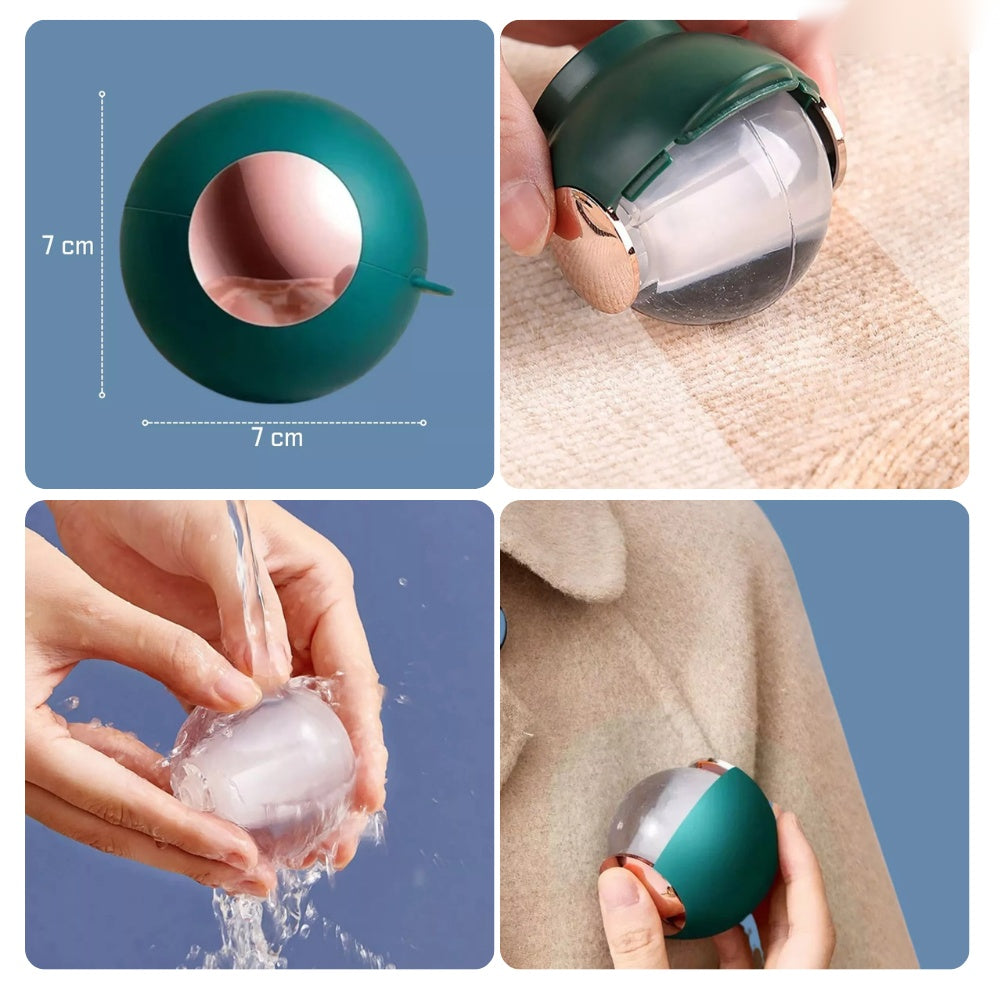 Combo Esfera Rodillo Silicona Quita Pelos + Cepillo Masaje Mascotas Vapor