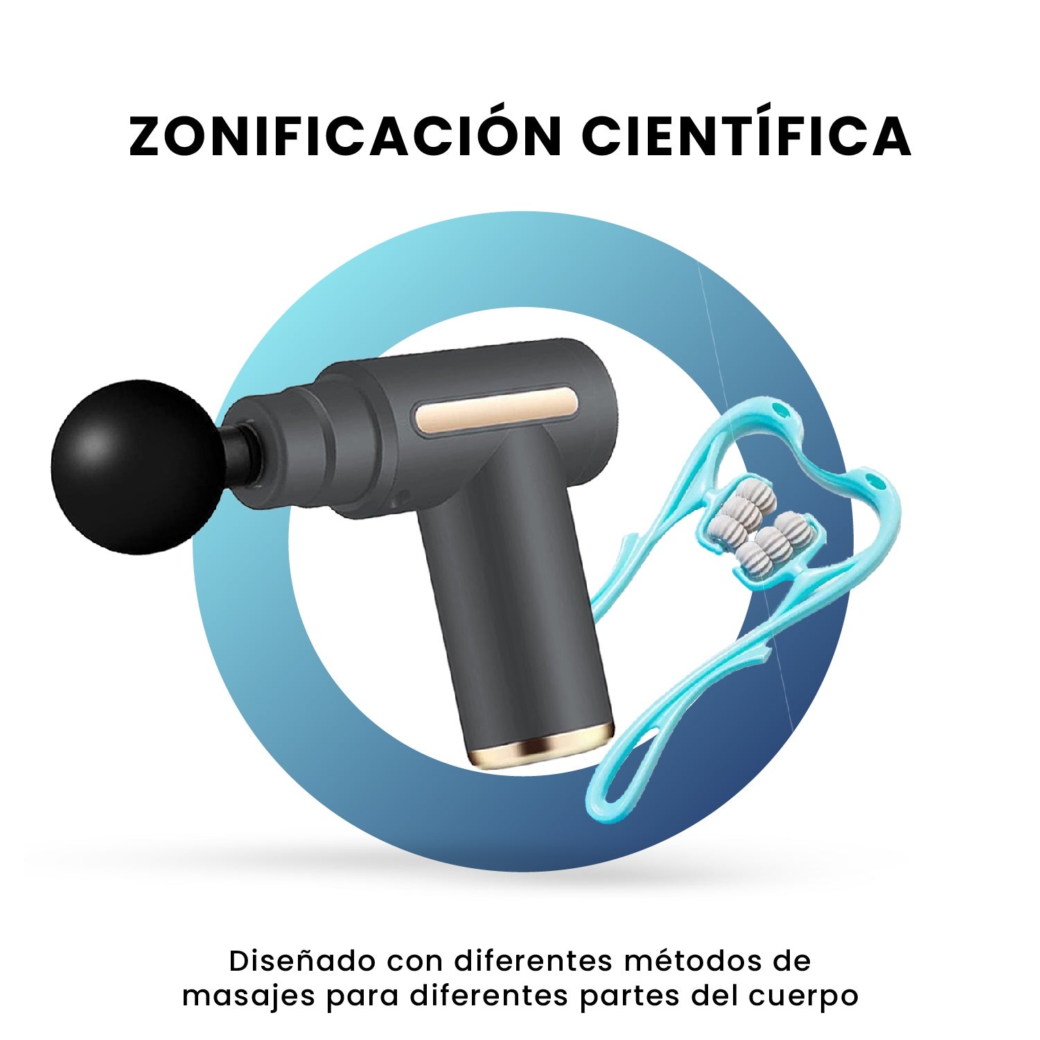 Pistola Masajeadora Recargable Relajante Anti Estres Con Masajeador Manual