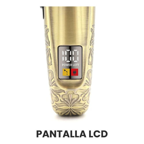 Patillera De Lujo Premium Kemei Pro Con Guias Pantalla Profesional