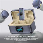 Microfono Inalambrico Solapa Magnetico Solapa Doble Canal Profesional 40Hrs