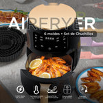 Freidora De Aire 6L Airfryer Con Moldes Y Set De Cuchillos