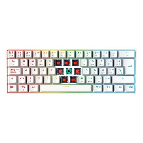 Teclado Gamer Mecanico Fantech Maxfit 61 Blanco Profesional