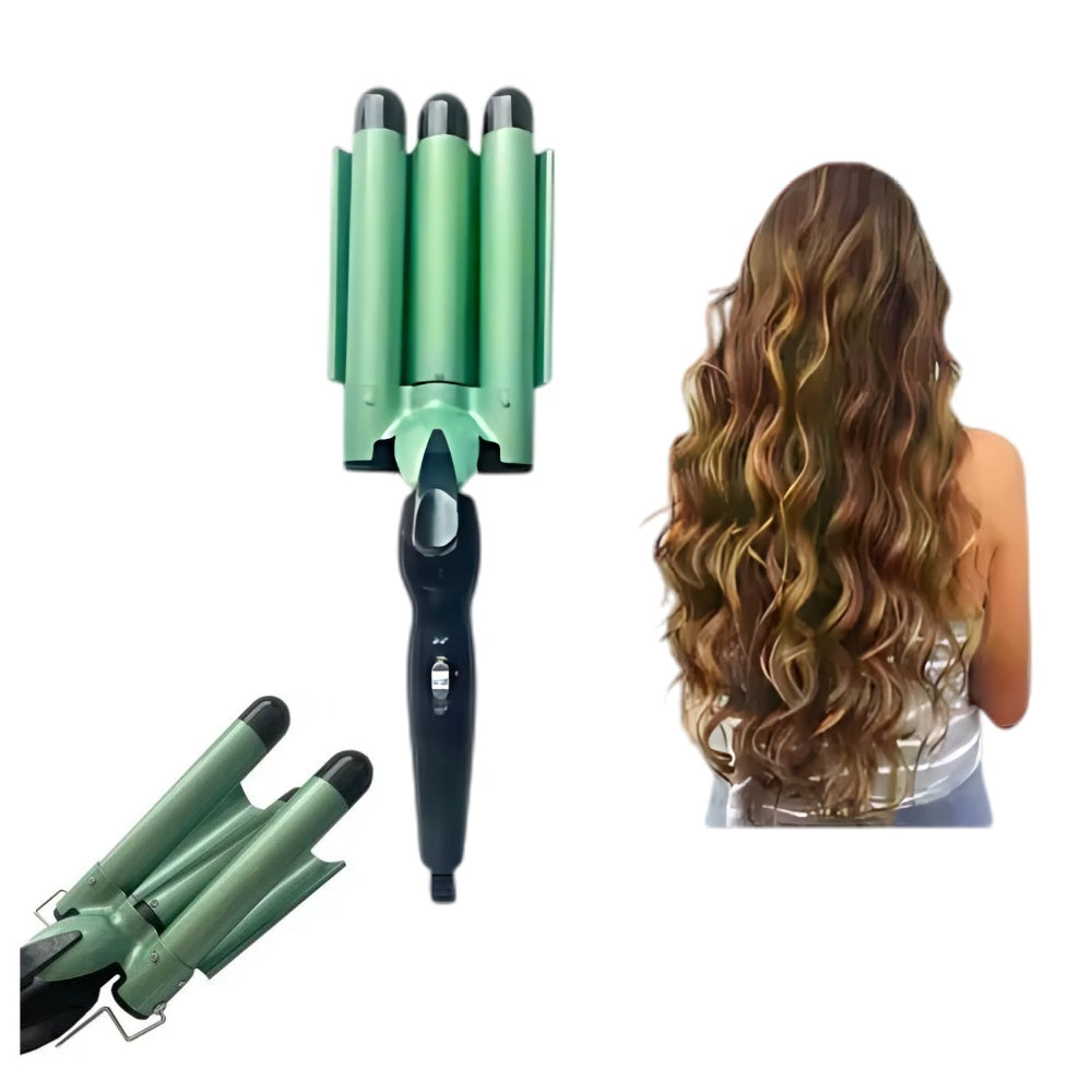 Tri Combo Aguacate Cepillo Secador + Plancha Cabello + Pinza Sirena + Obsequio Toalla Microfibra Cabello