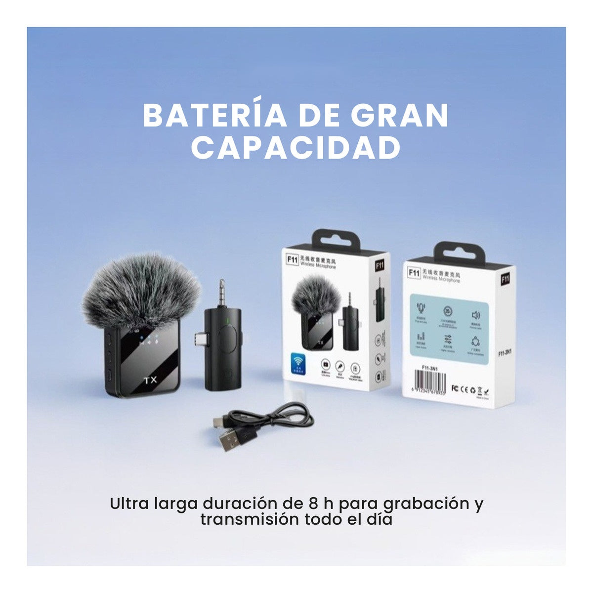 Microfono Solapa Doble Inalambrico Profesional Tipo C Ip Jack Reduccion De Ruido Y 20M