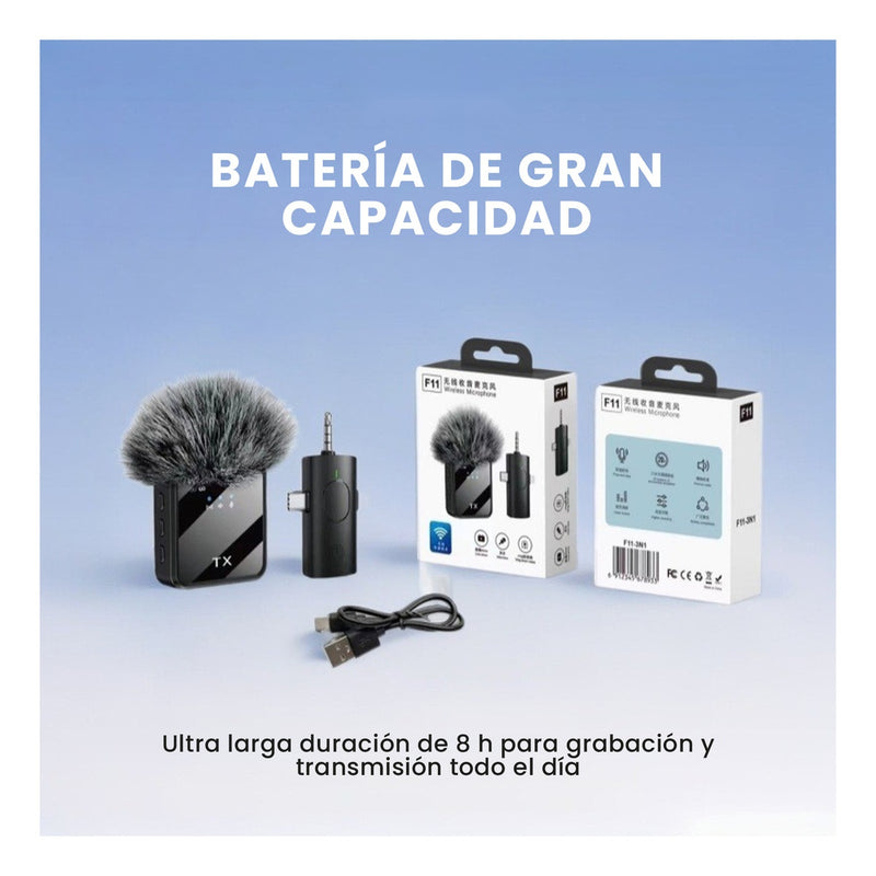 Microfono Solapa Doble Inalambrico Profesional Tipo C Ip Jack Reduccion De Ruido Y 20M
