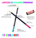 Kit De 72 Lapices Colores Premium Para Colorear Cromatica