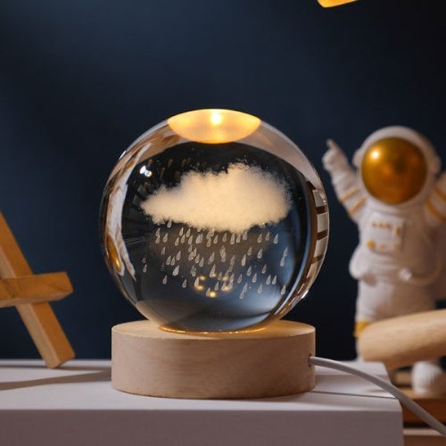 Esfera Cristal 3D Lampara De Noche Led Nube
