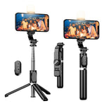 Tripode Para Celular Selfie 4 En 1 Con Bluetooth Rosado Luz