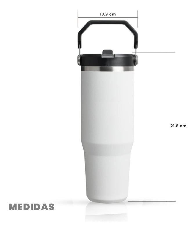Termo Acero Inoxidable 900Ml Flip Straw Antiderrames