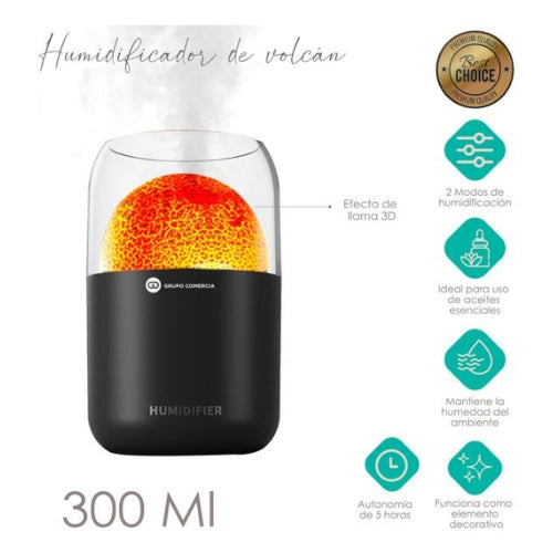 Humidificador Difusor Aromaterapia Volcan Con Esencia 300Ml
