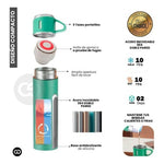 Termo 500Ml Acero Inoxidable Termico +3 Tazas Estuche Regalo