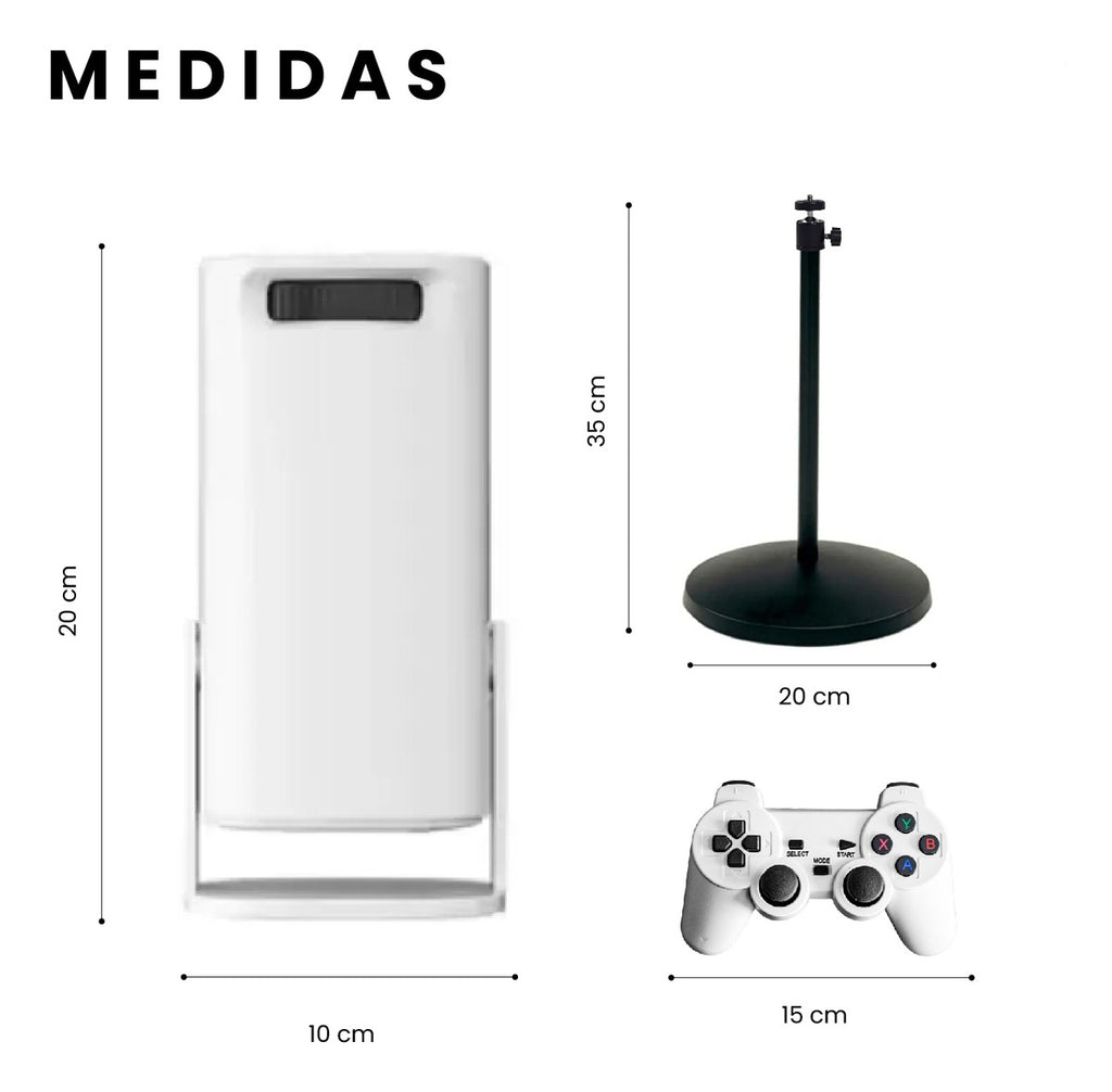 Proyector Smart S40 Max 4K Android 11 Wifi 5G + 2 Controles + Base Metalica +30.000 Juegos Y Apps