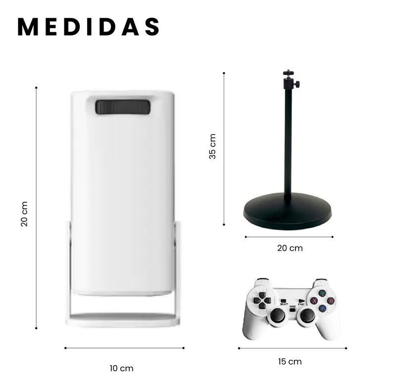 Proyector Smart S40 Max 4K Android 11 Wifi 5G + 2 Controles + Base Metalica +30.000 Juegos Y Apps