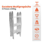 Escalera Todo En 1 Multifuncion 12 Pasos Ajustable Resiste 150 Kilos Multifuncional