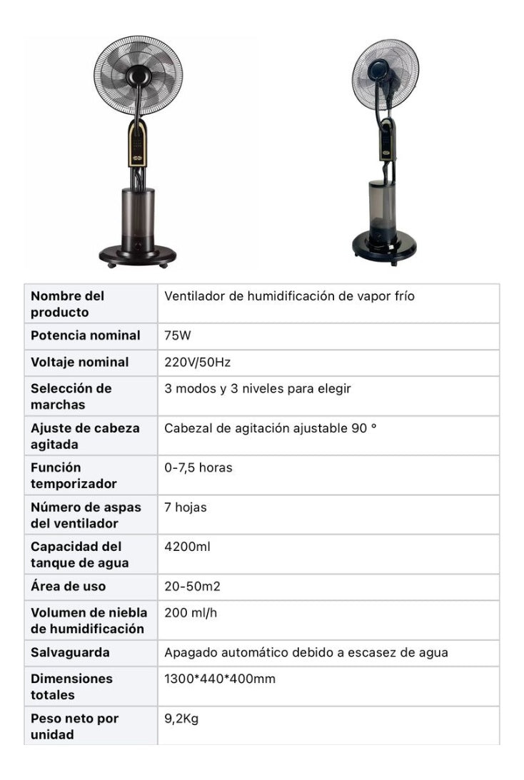 Ventilador Enfriador De Aire Aspersor De Agua 16 Pulgadas Control Remoto 3 Velocidades Innovo