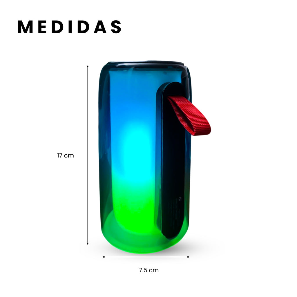 Parlante Bluetooth Ipx7 Portatil Mp3 Fm Usb | Sonido Claro Alta Potencia | Luces Led Multicolor Ambiente