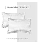 Edredon Cubrelecho Premium Cama Doble Con Fundas Para Almohada Blanco