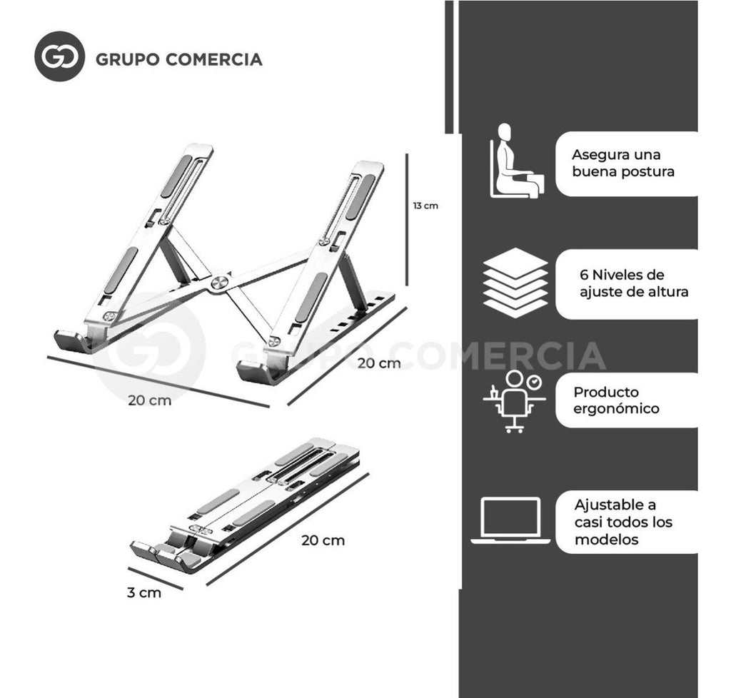 Base Para Pc Laptop Soporte Aluminio Flexible Epik Original
