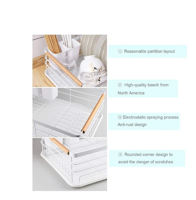 Platero Escurridor Para Cocina Practico Elegante Blanco En Acero