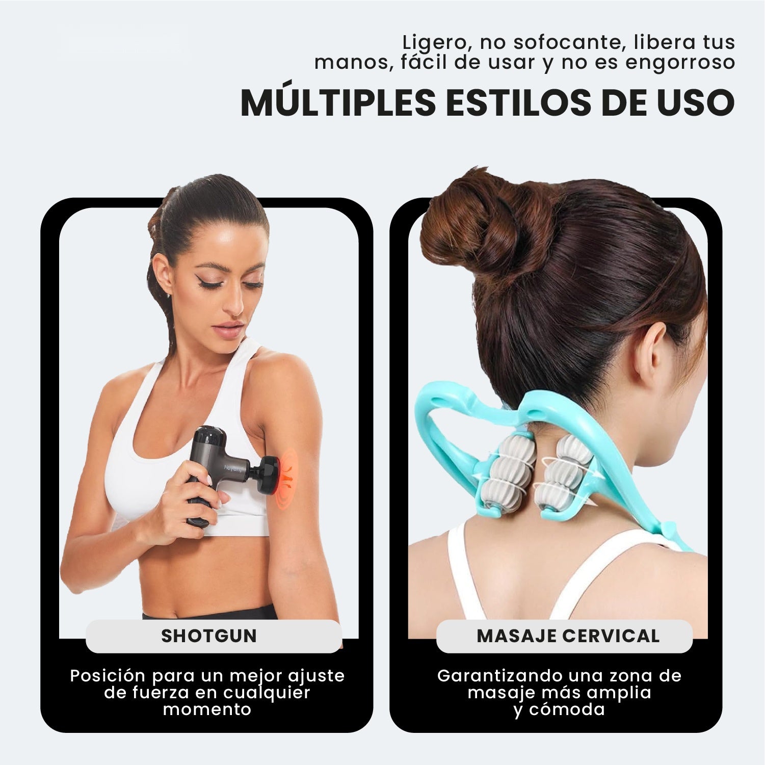 Pistola Masajeadora Recargable Relajante Anti Estres Con Masajeador Manual