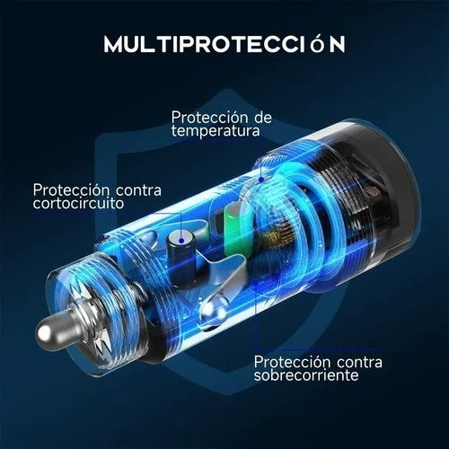 Cargador De Auto Carga Rapida Usb 1Hora Original
