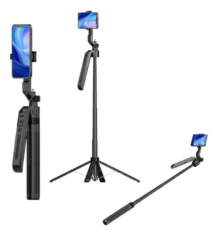Palo Selfie Tripode Inteligencia Artificial 180 Cm Bluetooth + Aluminio Con Estuche Control Remoto
